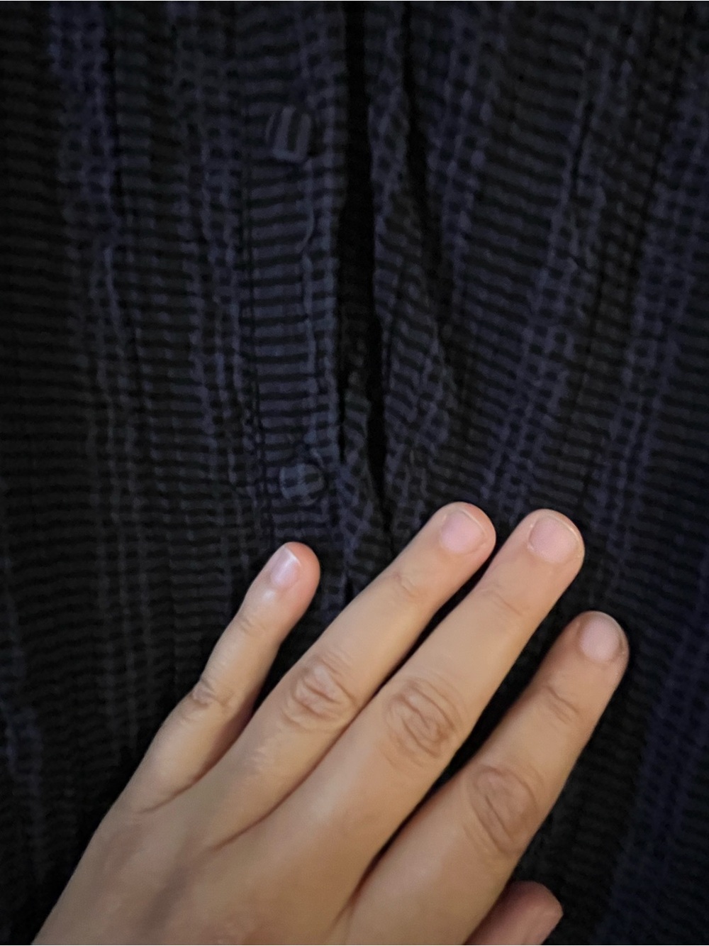 LoveShackFancy Navy Textured Ruffled Shirt - Picture 6 of 8